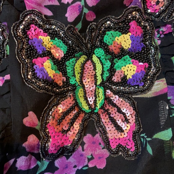 Vintage Black and Purple Floral Dress - Picture 15 of 16